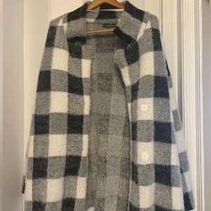 Cozy checkered design coat